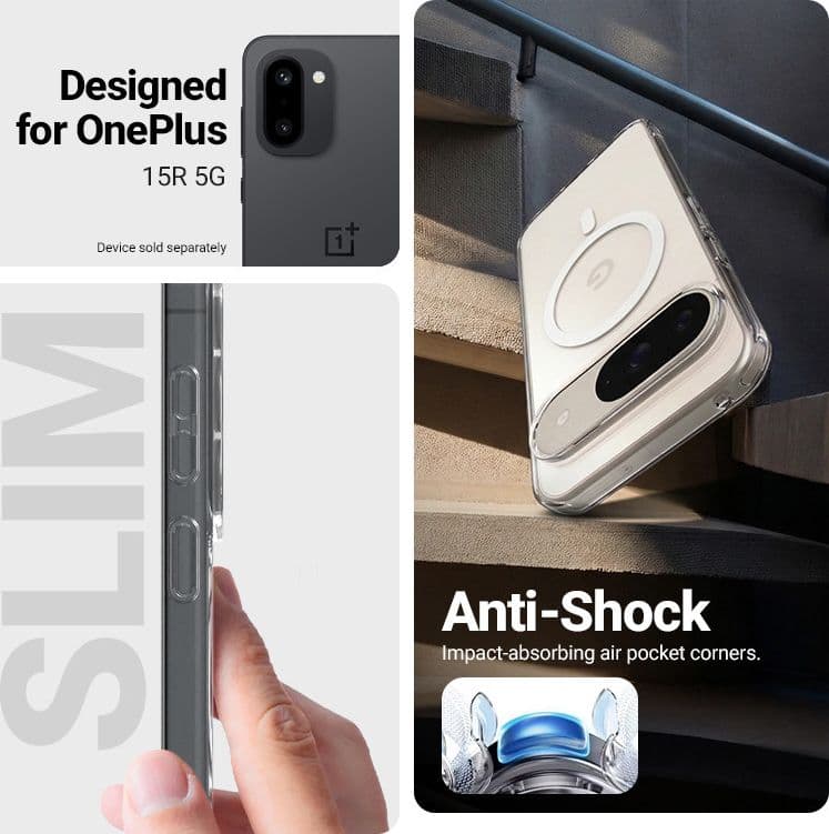 Crong Hybrid Clear Magnetic - Custodia MagSafe per OnePlus 15R (Trasparente) - 2