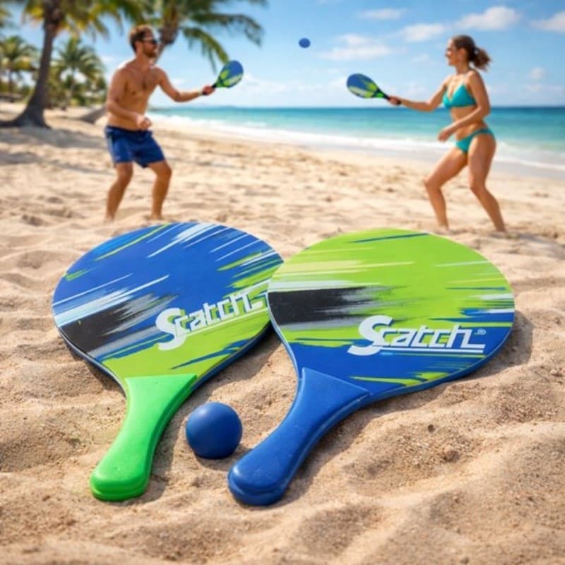 Scatch - Set da beach tennis in 3 pezzi con racchette e palla - 6