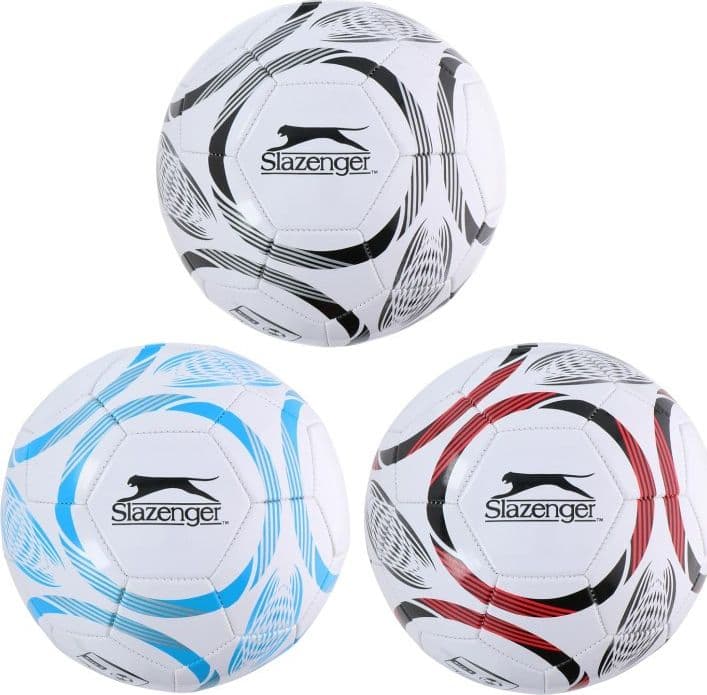 Slazenger - Pallone da allenamento a 32 pannelli, taglia 5 (bianco/rosso) - 3