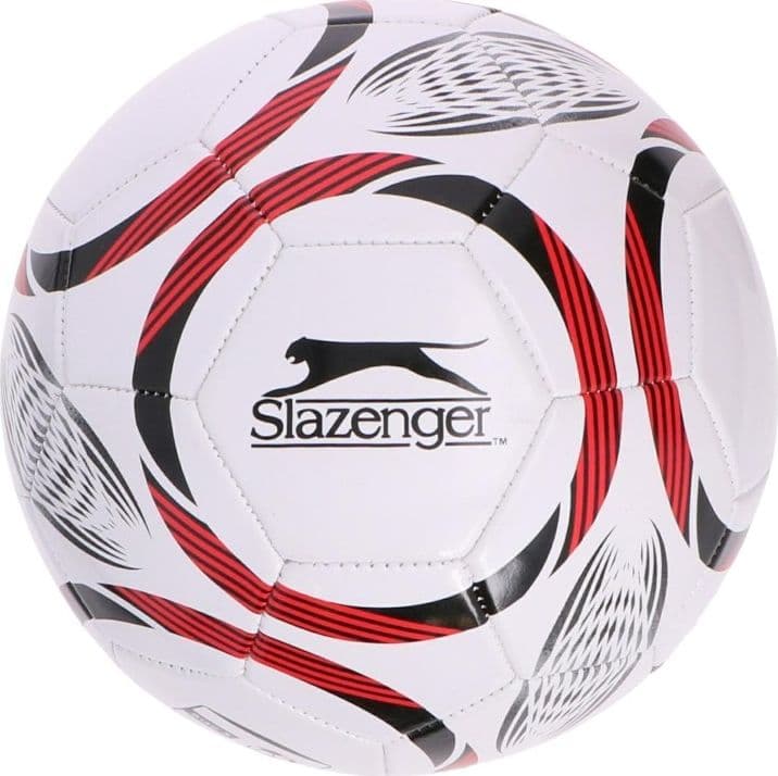 Slazenger - Pallone da allenamento a 32 pannelli, taglia 5 (bianco/rosso) - 4