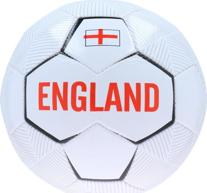 Pallone da allenamento Inghilterra, 32 pannelli, taglia 5 (bianco/rosso) - 3