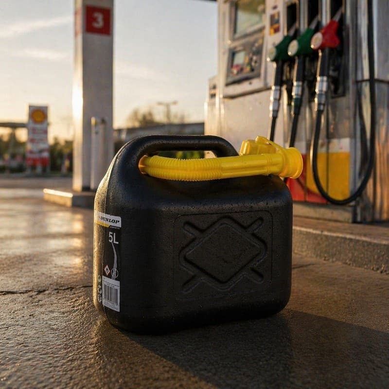 Dunlop - Tanica di carburante con imbuto 5L (nera) - 8
