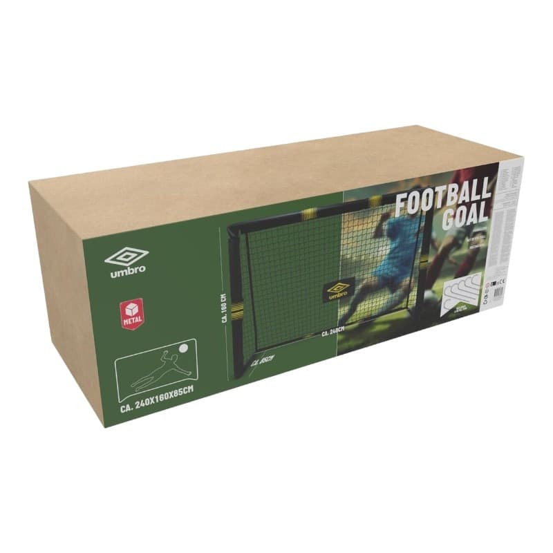 Umbro - Porta da calcio in metallo con rete 240x160x85 cm - 2