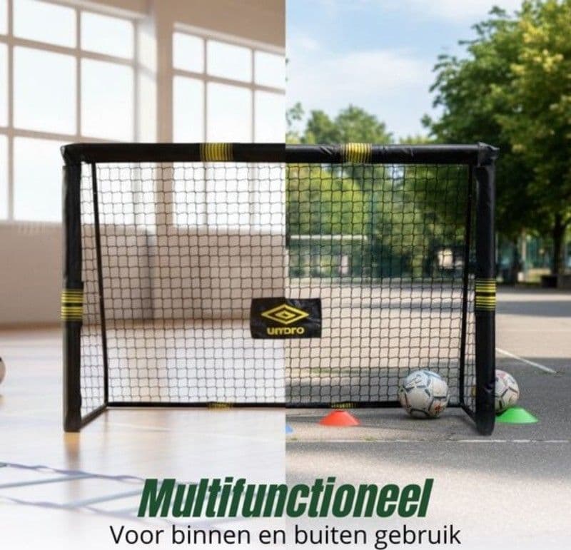 Umbro - Porta da calcio in metallo con rete 240x160x85 cm - 13