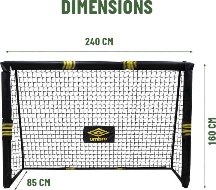 Umbro - Porta da calcio in metallo con rete 240x160x85 cm - 3