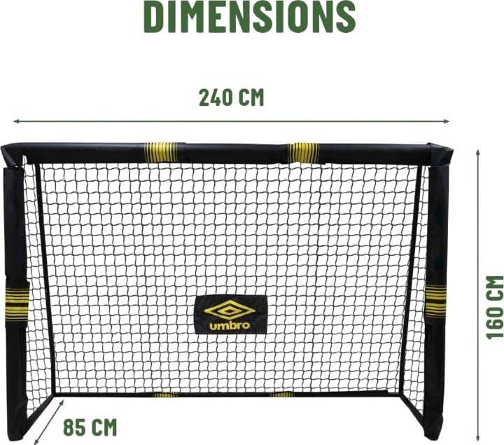 Umbro - Porta da calcio in metallo con rete 240x160x85 cm - 10