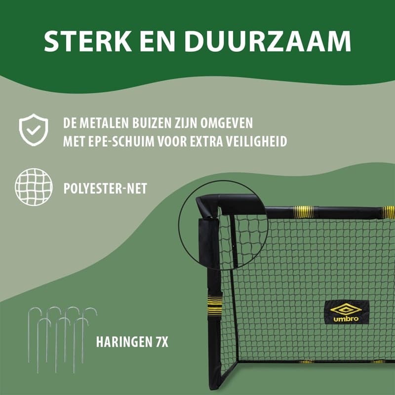 Umbro - Porta da calcio in metallo con rete 180x120x60 cm - 8