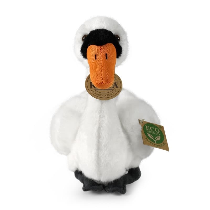 Rappa - Peluche realistico a forma di cigno, 20 cm, ecologico - 2