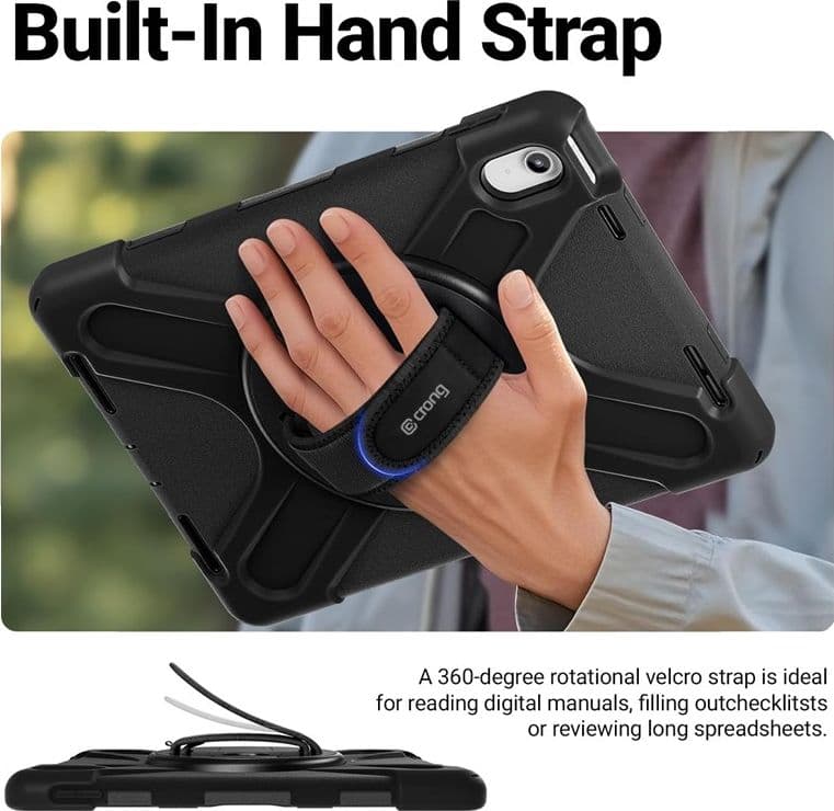 Crong Defender Plus – Custodia rinforzata per Xiaomi Pad 8 / 8 Pro / Pad 7 / 7 Pro 11.2" (Nero) - 12