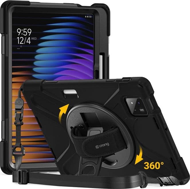 Crong Defender Plus – Custodia rinforzata per Xiaomi Pad 8 / 8 Pro / Pad 7 / 7 Pro 11.2" (Nero) - 9