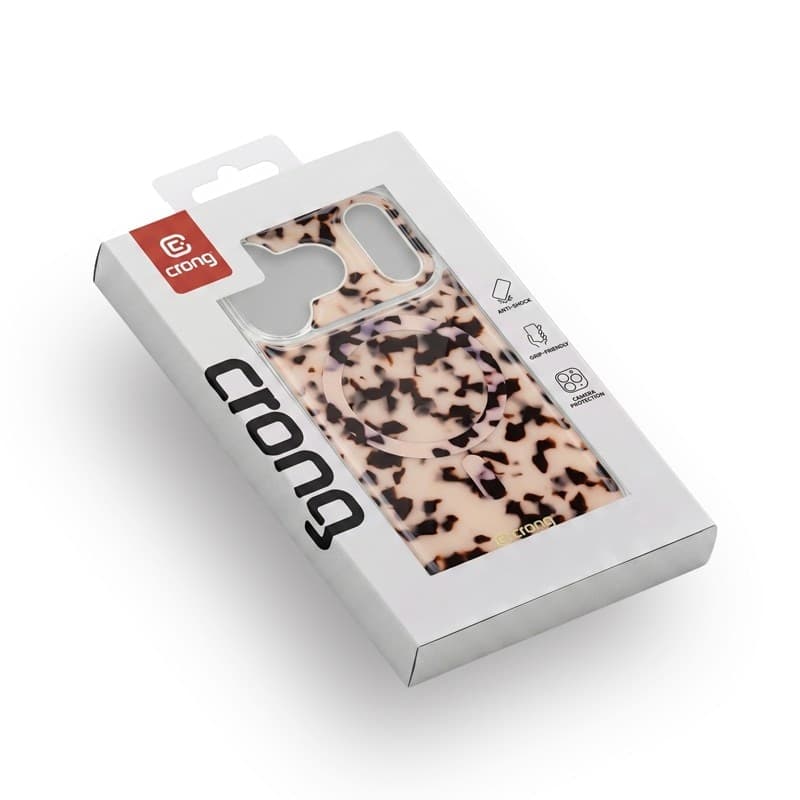 Crong Deluxe MAG Cover - Custodia MagSafe per iPhone 17 (tartaruga bionda) - 12