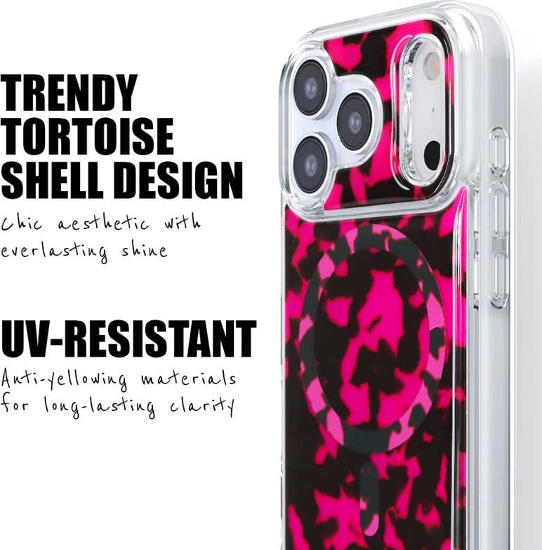 Crong Deluxe MAG Cover - Custodia MagSafe per iPhone 17 Pro (Tartaruga Rosa) - 10