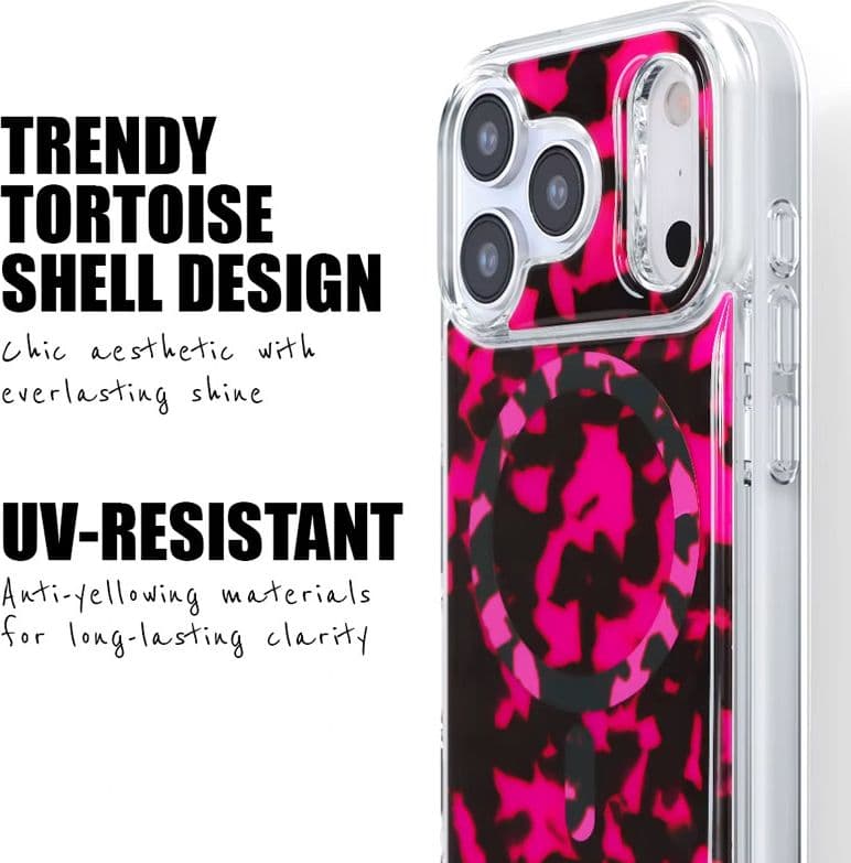 Crong Deluxe MAG Cover - Custodia MagSafe per iPhone 17 Pro Max (Tartaruga Rosa) - 3