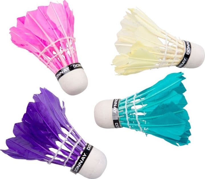 Donnay - Volani da badminton in piuma, 5 pezzi (colorati) - 3