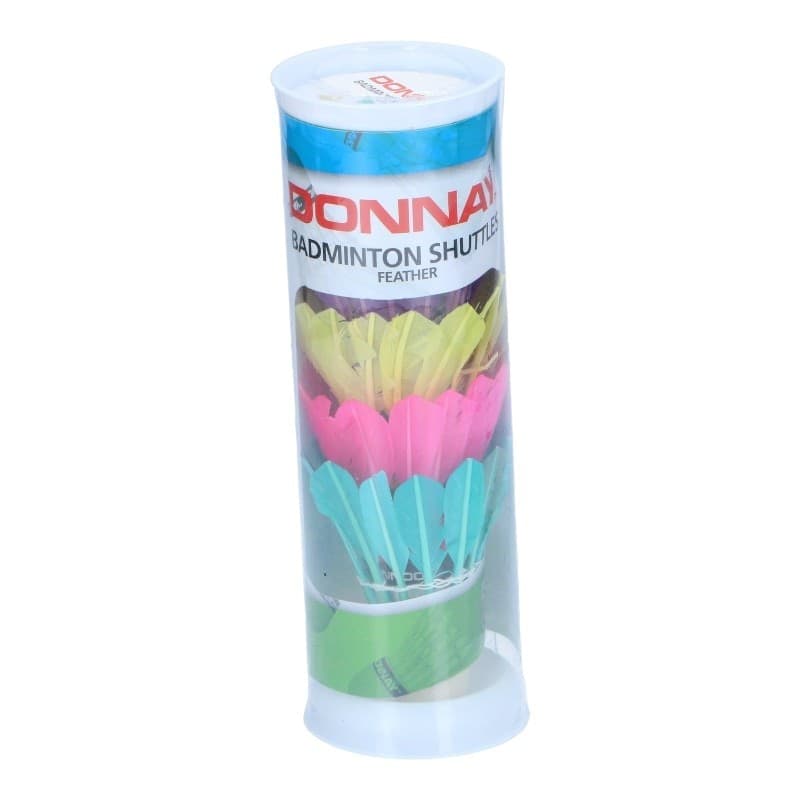 Donnay - Volani da badminton in piuma, 5 pezzi (colorati) - 4
