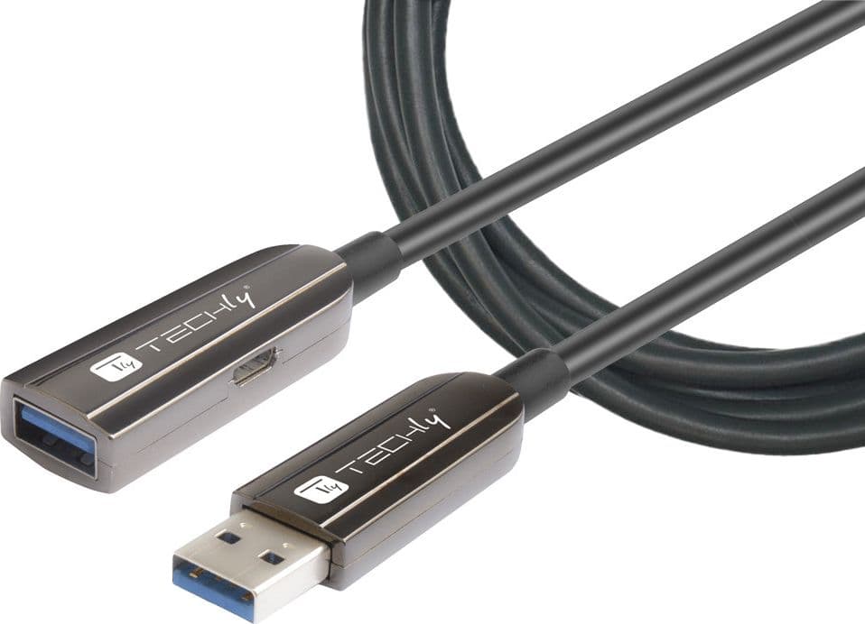 Cavo Ottico Attivo USB 3.2 SuperSpeed Active Optical Cable USB A M/F 30m Nero - 6