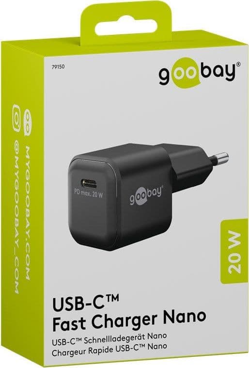Alimentatore Caricatore Rapido USB-C&trade PD GaN Nano 20W 3A Nero - 2