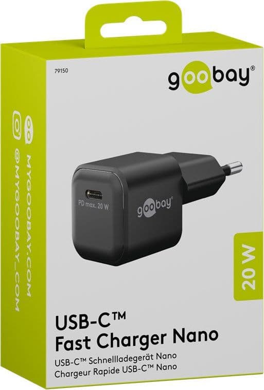 Alimentatore Caricatore Rapido USB-C&trade PD GaN Nano 20W 3A Nero - 6