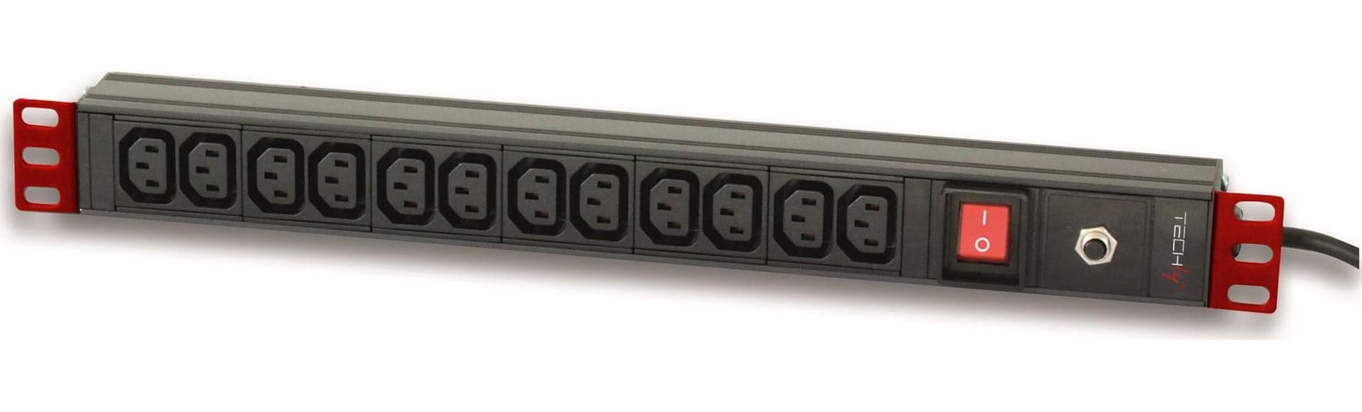 Multipresa 12 Posti VDE da Rack 19'' con Interruttore Spina Italiana 1U - 3