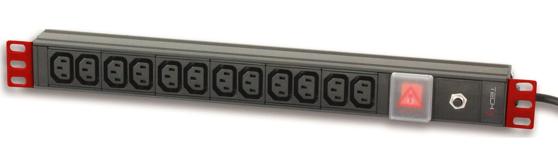 Multipresa 12 Posti VDE da Rack 19'' con Interruttore Spina Italiana 1U - 7