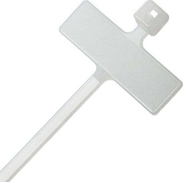 Fascette Fermacavi 100x2,5mm con Targhetta 25x8mm 100 pz Bianco - 3