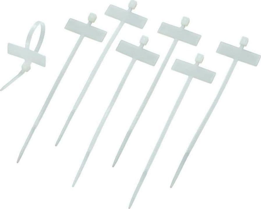 Fascette Fermacavi 100x2,5mm con Targhetta 25x8mm 100 pz Bianco - 4
