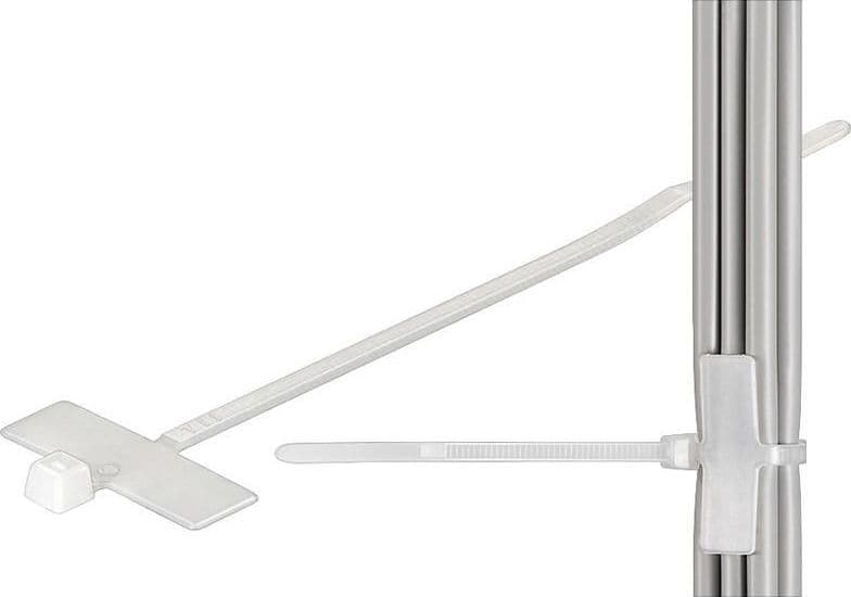 Fascette Fermacavi 100x2,5mm con Targhetta 25x8mm 100 pz Bianco - 6