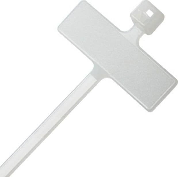 Fascette Fermacavi 100x2,5mm con Targhetta 25x8mm 100 pz Bianco - 7