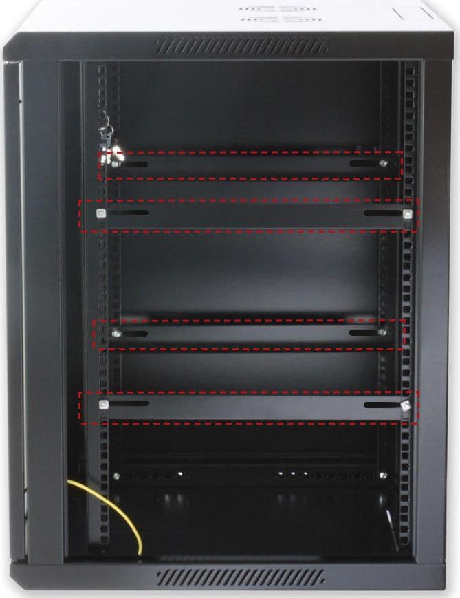 Coppia staffe a L Laterale per Rack 19'' a Muro Prof. 600mm Nero - 4