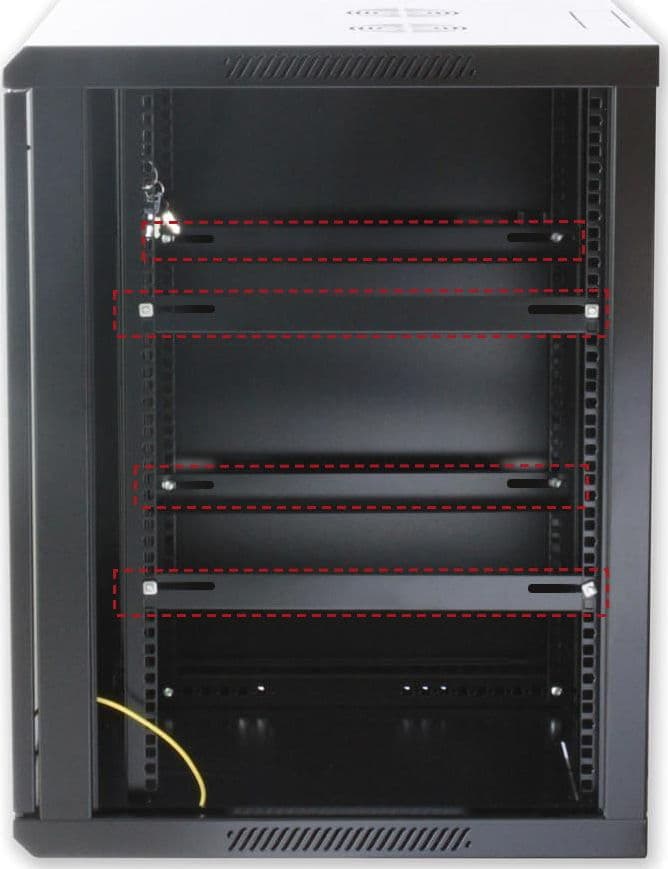 Coppia staffe a L Laterale per Rack 19'' a Muro Prof. 600mm Nero - 7