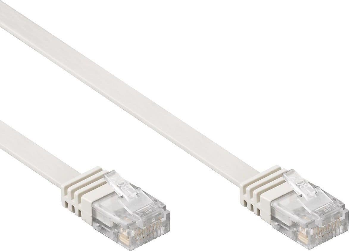 Cavo di Rete Patch Piatto in Rame Cat.6 UTP 3 metri Bianco - 5