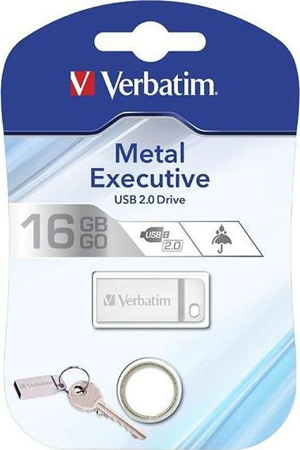 Mini Memoria USB Verbatim con Portachiavi 16GB Silver - 2