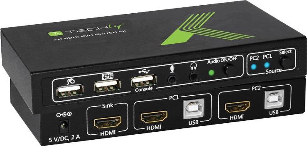 KVM switch 2x1 con USB e HDMI 4K - 6