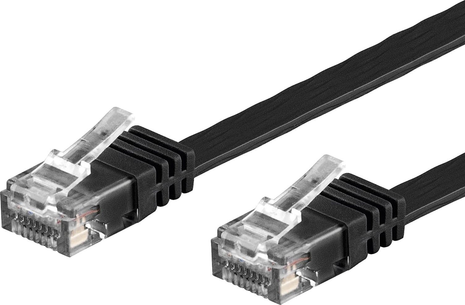 Cavo di Rete Patch Piatto in Rame Cat.6 Nero UTP 3 metri - 6