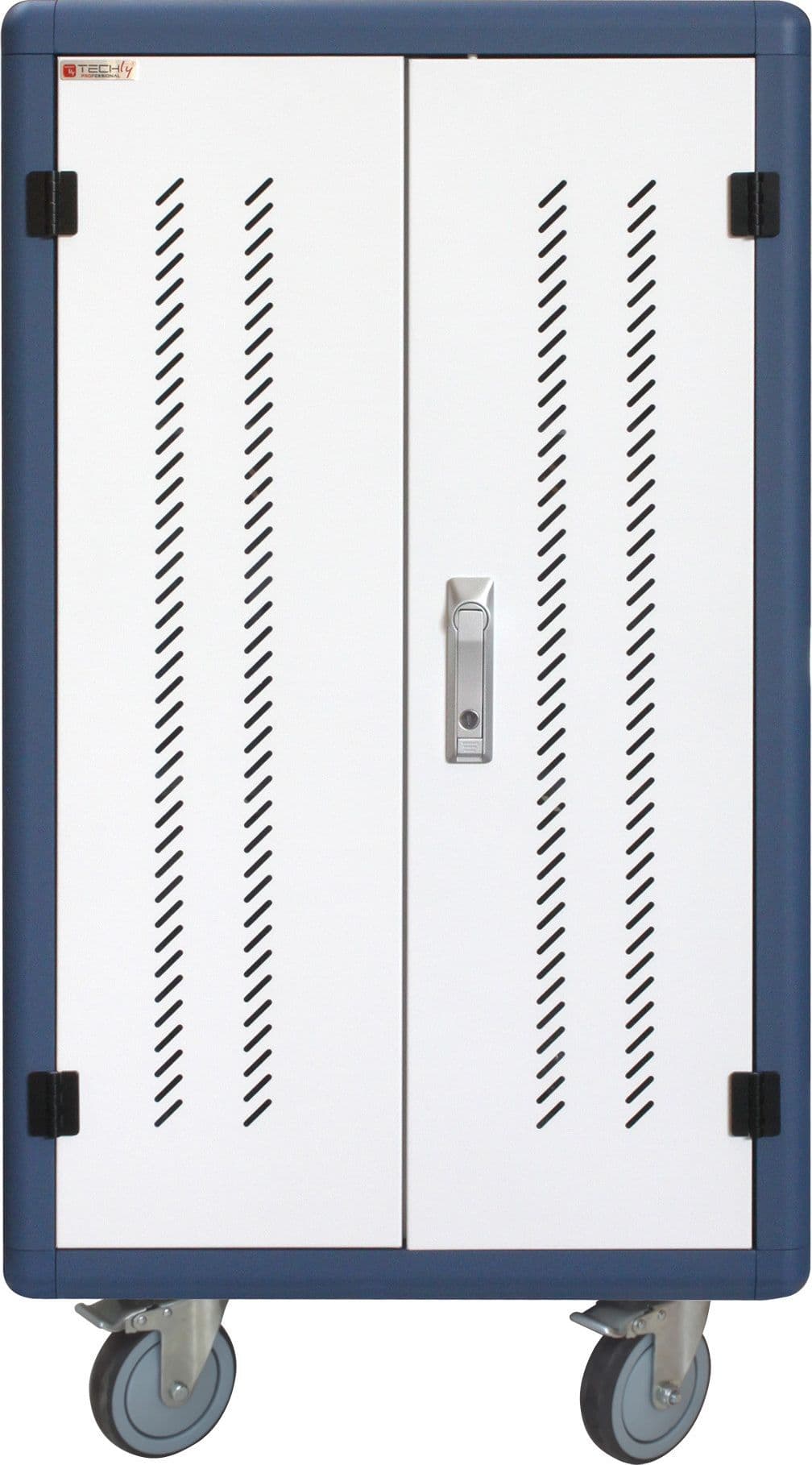 Carrello Stazione di Ricarica USB Ventilato per 30 Notebook/Tablet/Smartphone Bianco/Blu - 2