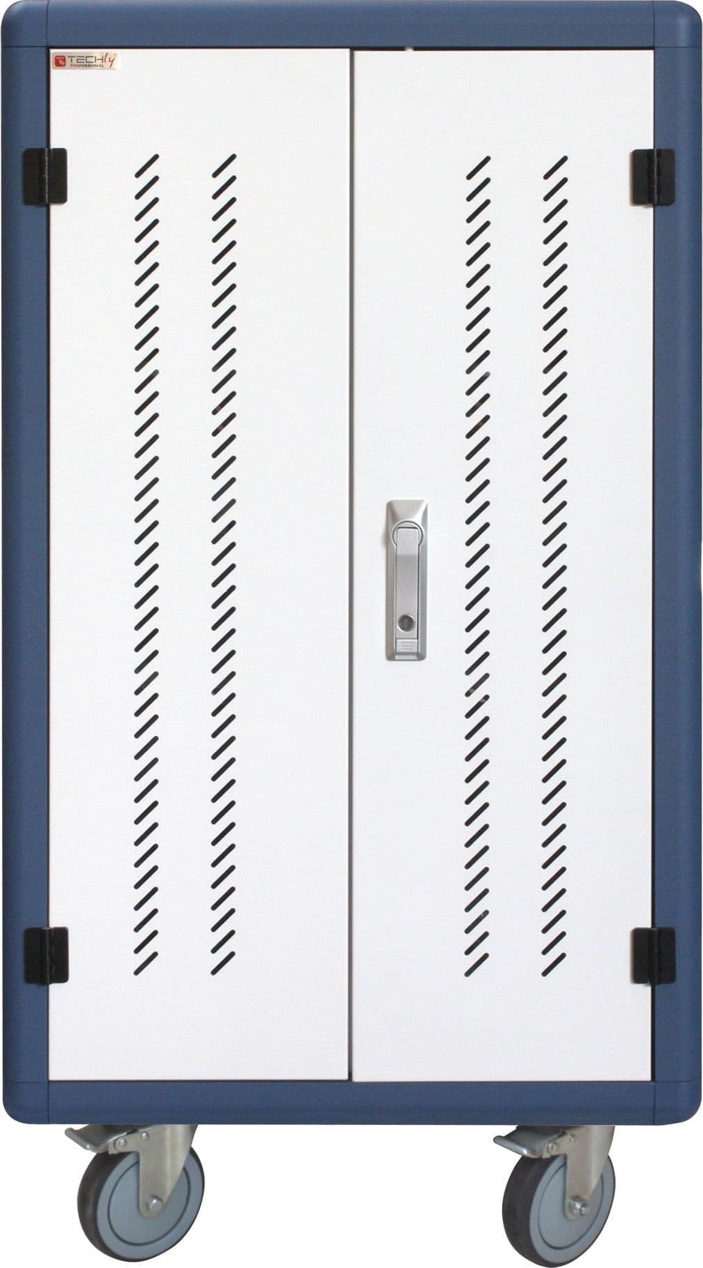 Carrello Stazione di Ricarica USB Ventilato per 30 Notebook/Tablet/Smartphone Bianco/Blu - 6