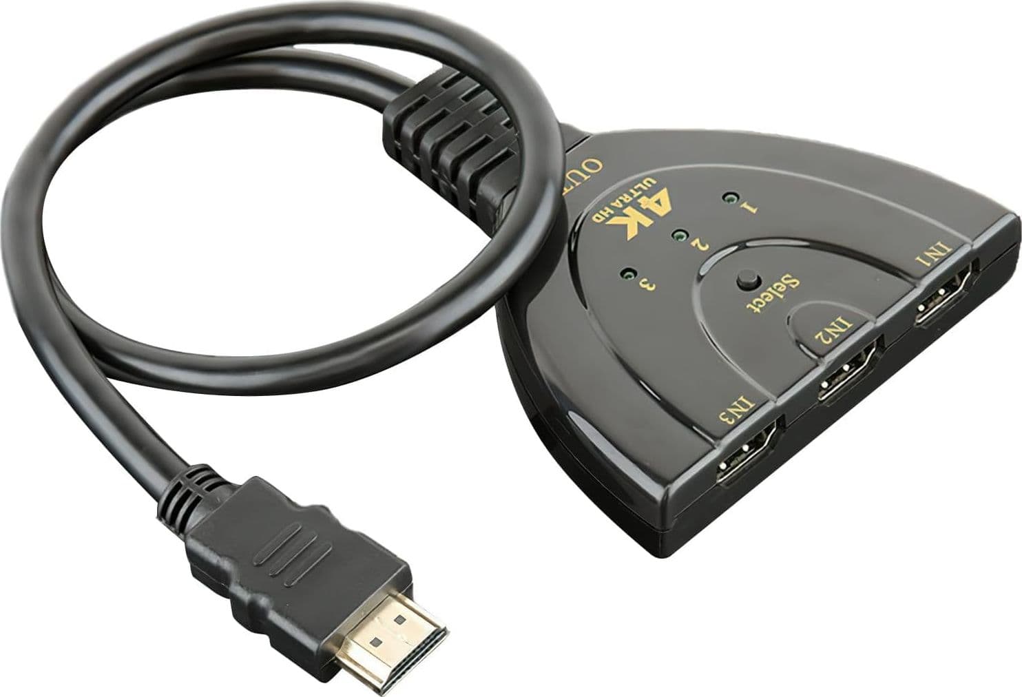 Switch HDMI 3x1 Pigtail 4Kx2K 3 In 1 Out Compatto - 3