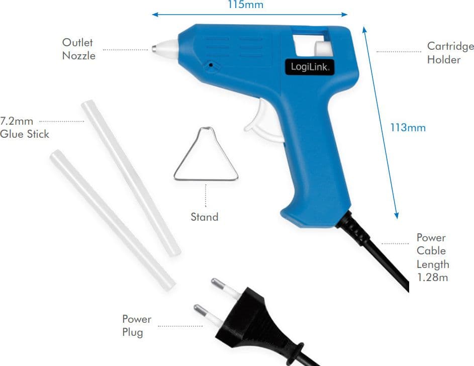 Mini pistola per Colla a Caldo, 10W, blu - 4