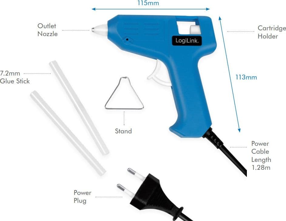 Mini pistola per Colla a Caldo, 10W, blu - 6