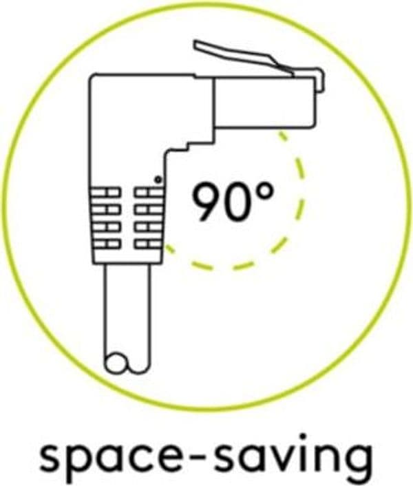 Cavo di rete Patch Connettore Angolato 90&deg CCA Cat.6 UTP 0,5m Bianco - 3