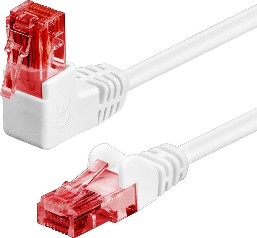 Cavo di rete Patch Connettore Angolato 90&deg CCA Cat.6 UTP 0,5m Bianco - 6