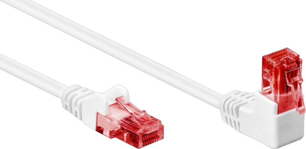 Cavo di rete Patch Connettore Angolato 90&deg CCA Cat.6 UTP 0,5m Bianco - 7