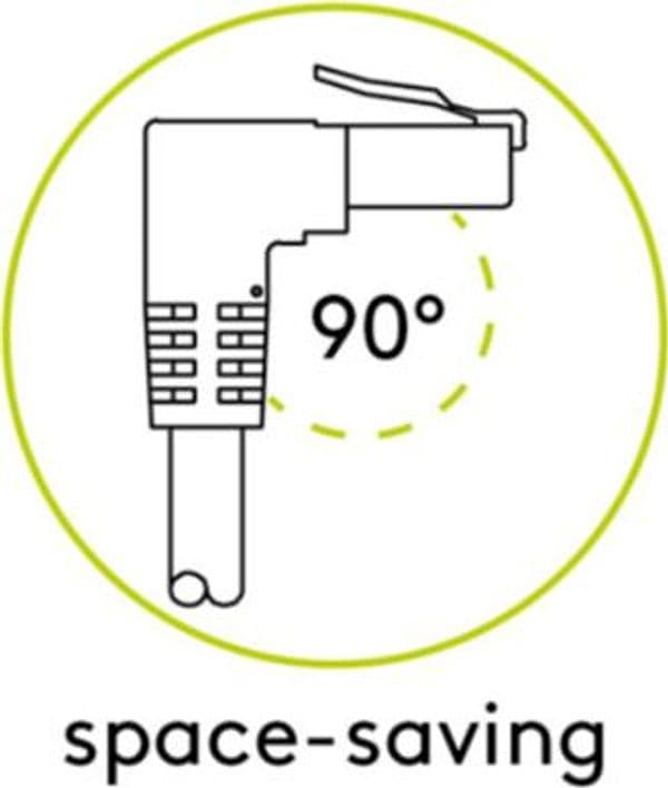 Cavo di rete Patch Connettore Angolato 90&deg CCA Cat.6 UTP 0,5m Bianco - 8