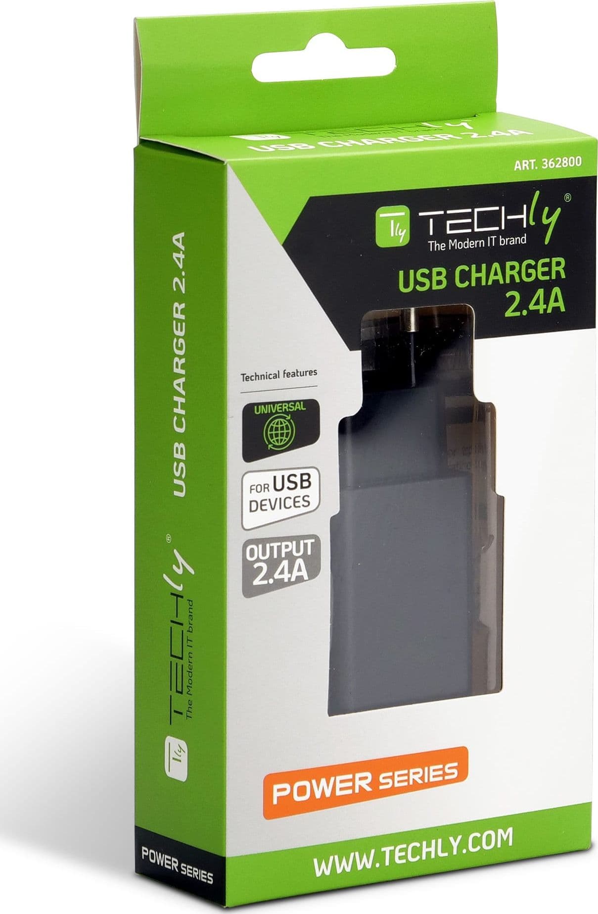 Caricatore Alimentatore USB-A da Muro 5V 2.4A per Smartphone o Tablet - 2
