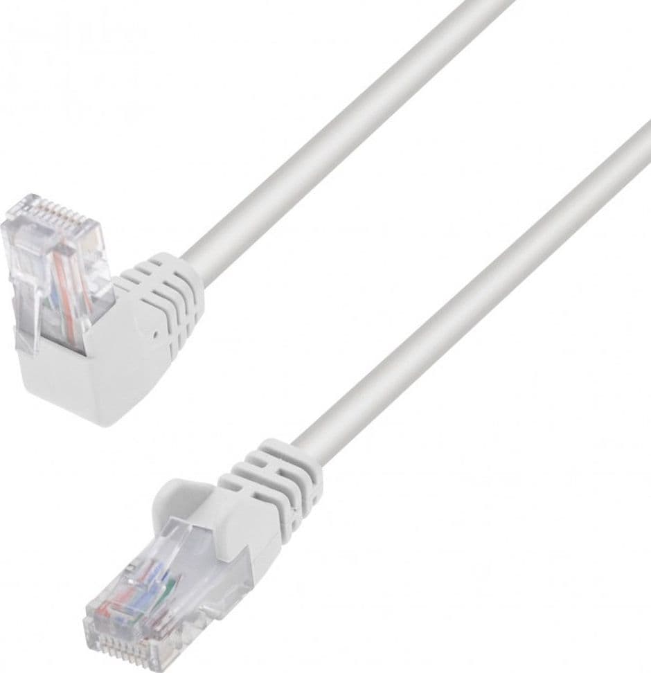 Cavo di Rete Patch Connettore Angolato 90&deg CCA Cat. 5E UTP 0,25m Bianco - 5