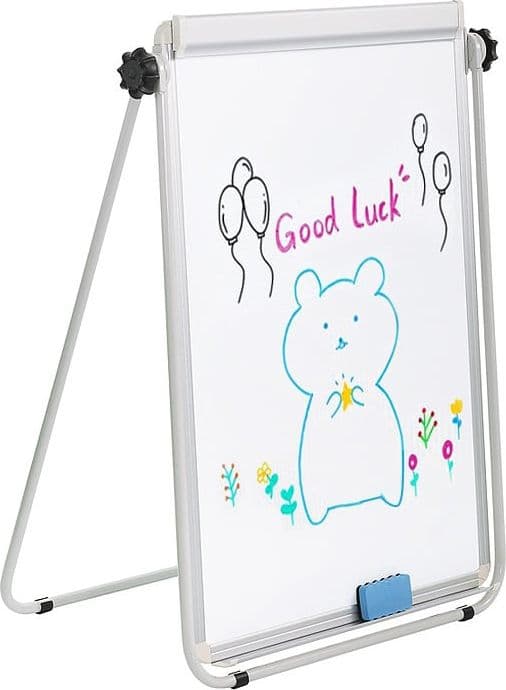 Lavagna Magnetica Bifacciale Flipchart Portatile 70x100 cm con Supporto - 6