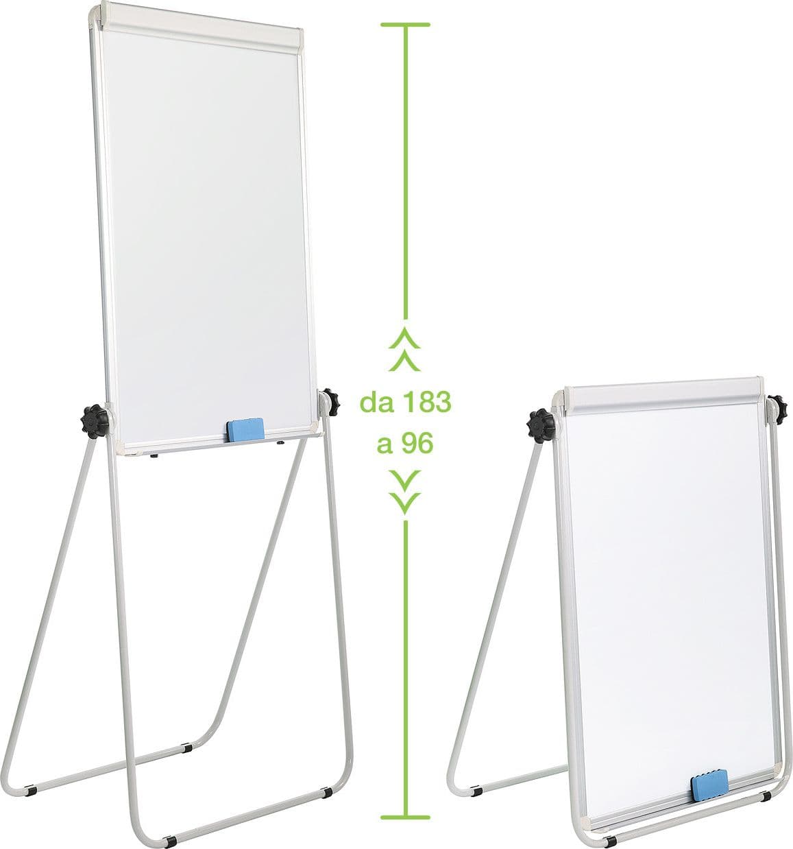 Lavagna Magnetica Bifacciale Flipchart Portatile 70x100 cm con Supporto - 10