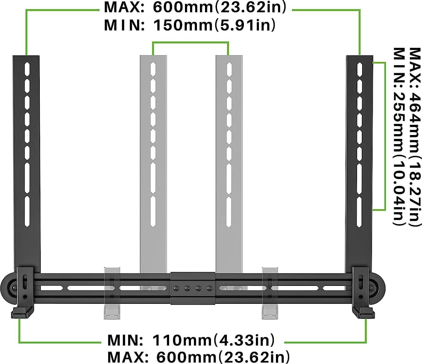 Supporto Universale per Soundbar da Muro o Staffa Max VESA 600x400 - 5
