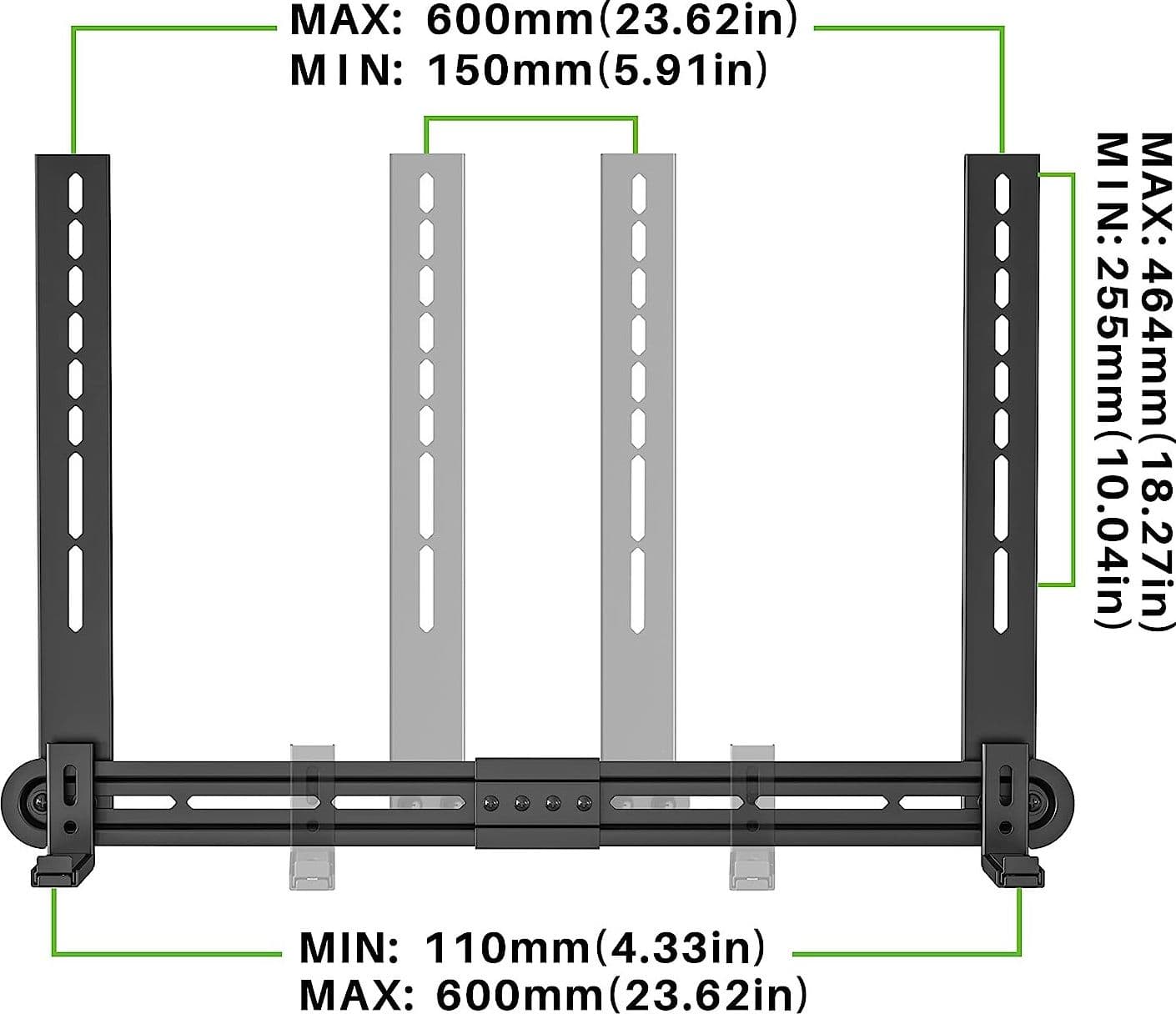 Supporto Universale per Soundbar da Muro o Staffa Max VESA 600x400 - 7