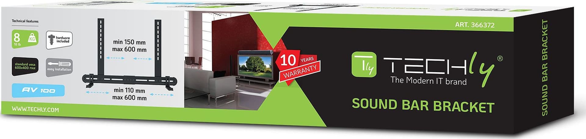 Supporto Universale per Soundbar da Muro o Staffa Max VESA 600x400 - 9